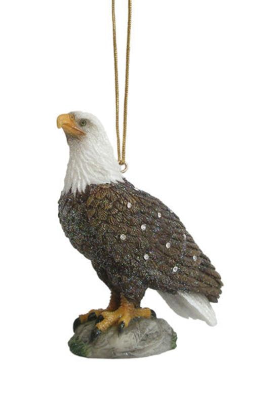 Rhinestoned Bald Eagle Ornament