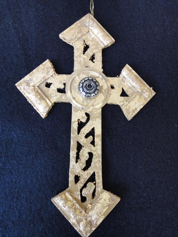 Gold Cross Ornament 7"
